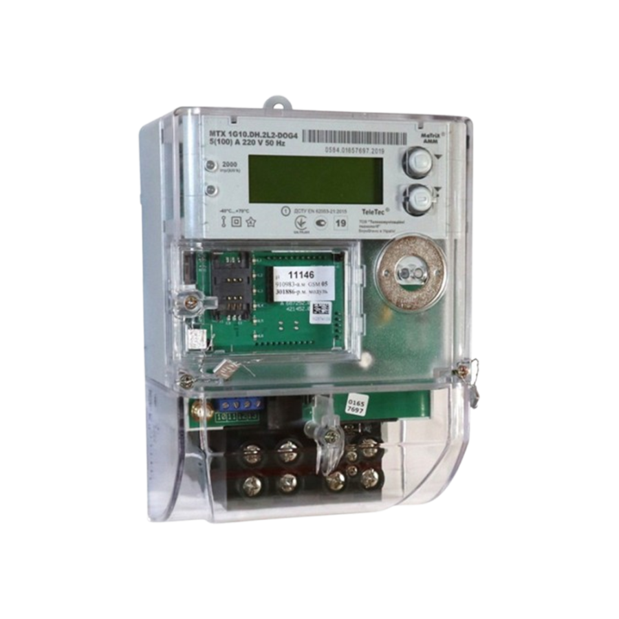 MTX 1G10.DH.2L2-DOG4 прямого включення активної енергії 5(100)А з GSM